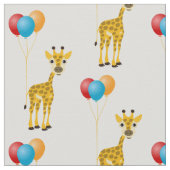 Funny Giraffe mit farbenfrohen Ballons Stoff (Nahaufnahme)