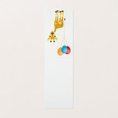 Funny Giraffe mit farbenfrohen Ballons Visitenkarten (Außenseite Aufgefaltet)