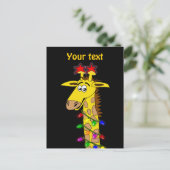 Funny Giraffe mit Lichtern Whimsischer Weihnachten (Stehend Vorderseite)