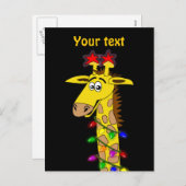 Funny Giraffe mit Lichtern Whimsischer Weihnachten (Vorne/Hinten)