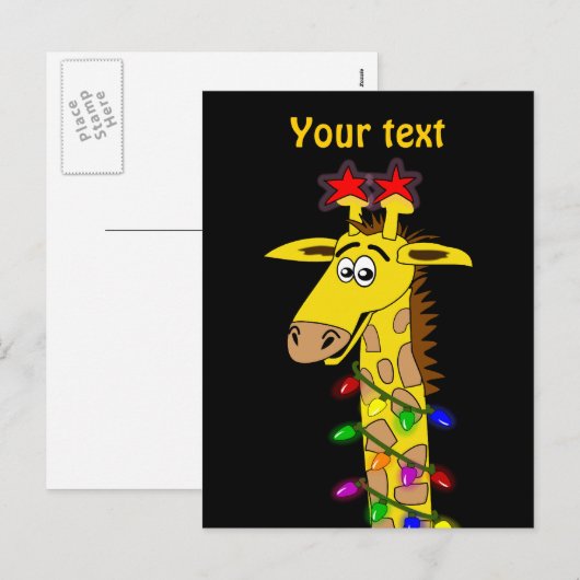 Funny Giraffe mit Lichtern Whimsischer Weihnachten (Vorne/Hinten)