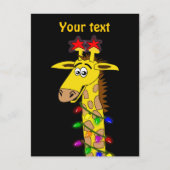 Funny Giraffe mit Lichtern Whimsischer Weihnachten (Vorderseite)
