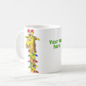 Funny Giraffe mit Lichtern Whimsischer Weihnachten Kaffeetasse (Vorderseite Links)