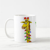 Funny Giraffe mit Lichtern Whimsischer Weihnachten Kaffeetasse (Links)