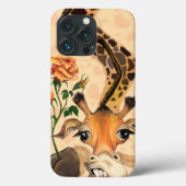 Funny Giraffe mit Rose iPhone Case (Rückseite)