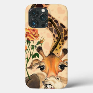 Funny Giraffe mit Rose iPhone Case