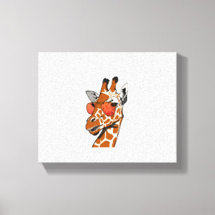 Funny Giraffe mit Sonnenbrille Geschenk Idee für G Leinwanddruck