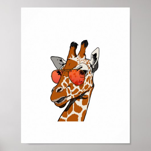 Funny Giraffe mit Sonnenbrille Geschenk Idee für G Poster (Vorne)