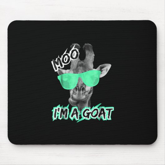 Funny Giraffe Moo Im A Goat Cute Zoo Animal Mousepad (Vorne)