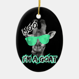 Funny Giraffe Moo Im A Goat Cute Zoo Tiergeschenk Keramik Ornament