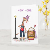 Funny giraffe new home card karte (Gelbe Blume)