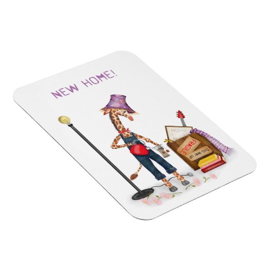 Funny giraffe new home magnet (Rechte Seite)