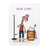 Funny giraffe new home magnet (Vertikal)