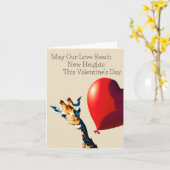 Funny Giraffe Niedlich Valentine's Day Card Karte (Gelbe Blume)