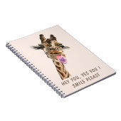 Funny Giraffe Notebook Smile - Custom Text Notizblock (Rechte Seite)