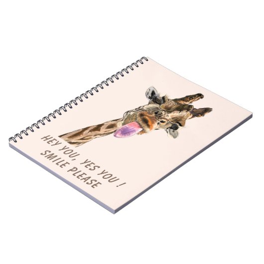 Funny Giraffe Notebook Smile - Custom Text Notizblock (Linke Seite)