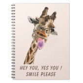 Funny Giraffe Notebook Smile - Custom Text Notizblock (Vorderseite)