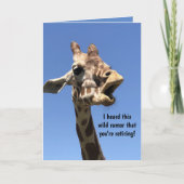 Funny Giraffe Pensionskarte Karte (Vorderseite)