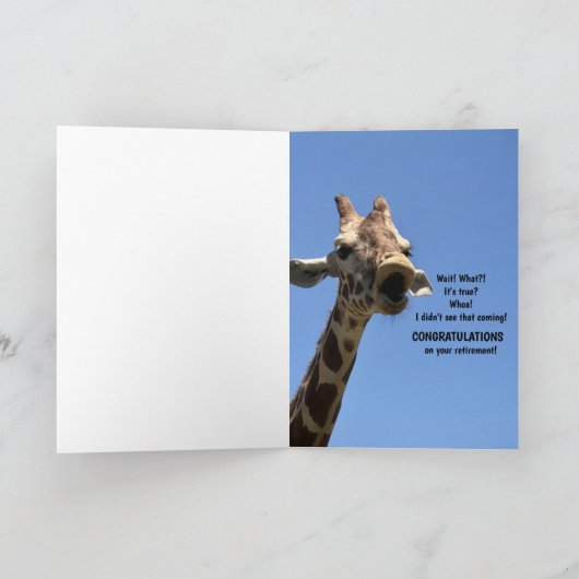 Funny Giraffe Pensionskarte Karte (Innenseite)