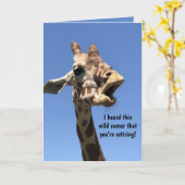 Funny Giraffe Pensionskarte Karte (Gelbe Blume)