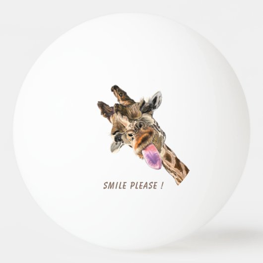 Funny Giraffe Ping Pong Ball Smile - Benutzerdefin Tischtennisball (Rückseite)