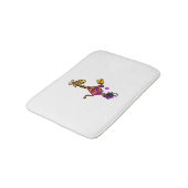 Funny Giraffe Playing Pickleball Badematte (Schrägansicht)