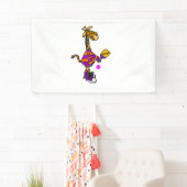 Funny Giraffe Playing Pickleball Banner (Insitu)