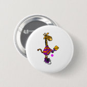 Funny Giraffe Playing Pickleball Button (Vorne & Hinten)