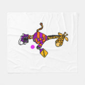 Funny Giraffe Playing Pickleball Fleecedecke (Vorderseite (Horizontal))