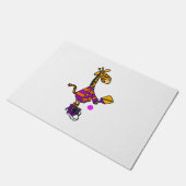 Funny Giraffe Playing Pickleball Fußmatte (Schrägansicht)