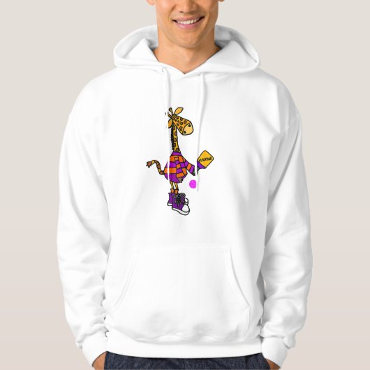 Funny Giraffe Playing Pickleball Hoodie (Vorderseite)
