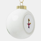Funny Giraffe Playing Pickleball Keramik Kugel-Ornament (Links)