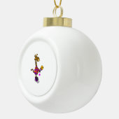 Funny Giraffe Playing Pickleball Keramik Kugel-Ornament (Rechts)