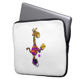 Funny Giraffe Playing Pickleball Laptopschutzhülle (Vorderseite Links)