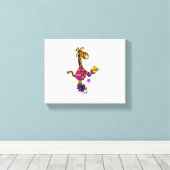 Funny Giraffe Playing Pickleball Leinwanddruck (Insitu (Holzboden))