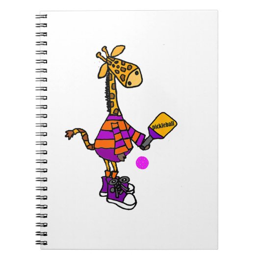 Funny Giraffe Playing Pickleball Notizblock (Vorderseite)