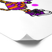 Funny Giraffe Playing Pickleball Poster (Ecke)