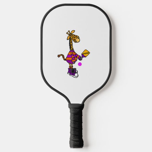 Funny Giraffe Playing Pickleball Schläger (Vorderseite)