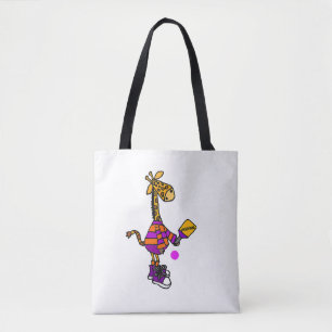 Funny Giraffe Playing Pickleball Tasche