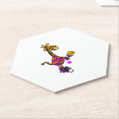 Funny Giraffe Playing Pickleball Untersetzer (angewinkelt)