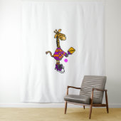 Funny Giraffe Playing Pickleball Wandteppich (Beispiel)