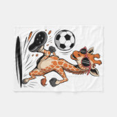 Funny Giraffe Playing Soccer Ll Artwork Cool Anima Fleecedecke (Vorderseite (Horizontal))