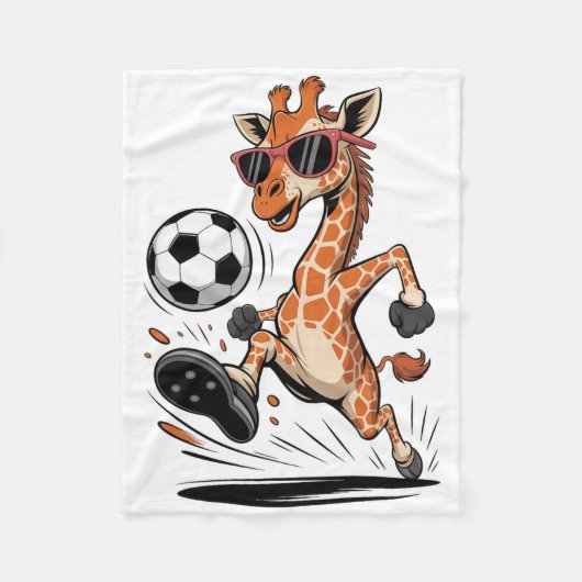Funny Giraffe Playing Soccer Ll Artwork Cool Anima Fleecedecke (Vorderseite)