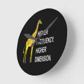 Funny Giraffe Pun Runde Wanduhr (Winkel)