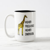 Funny Giraffe Pun Zweifarbige Tasse (Links)