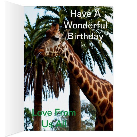 Funny Giraffe Raspberry, Geburtstagskarte (Innen (Rechts))