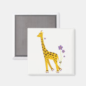 Funny Giraffe Rollerskating Magnet (Vorderseite/Rückseite)
