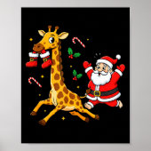 Funny Giraffe Santa Claus Boots Christmas Womens M Poster (Vorne)