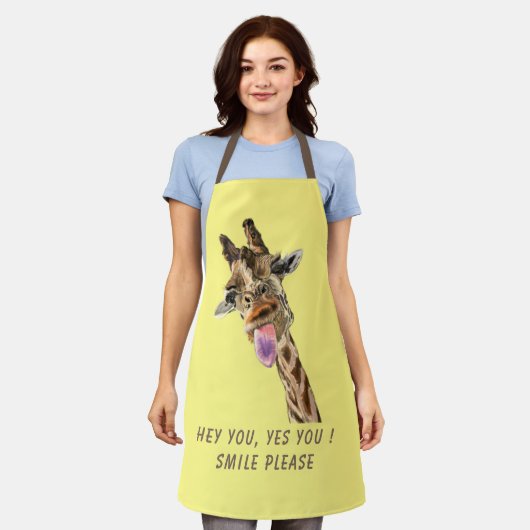 Funny Giraffe Schürze mit benutzerdefiniertem Text (Getragen)