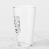 Funny Giraffe Schwarz-weiß Tinte Personalisiert Glas (Links)